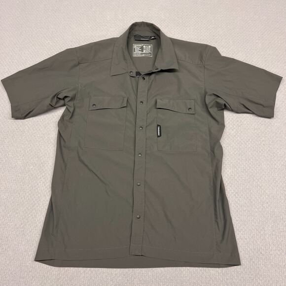 Truewerk SS Cloud Shirt Mens Medium Gray Short Sleeve Performance Snap Fishing - Picture 1 of 8